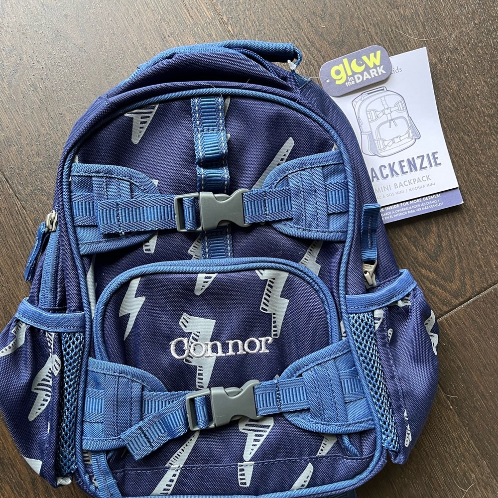Pottery Barn Kids “Connor” Blue and Gray Lightning Mini Backpack